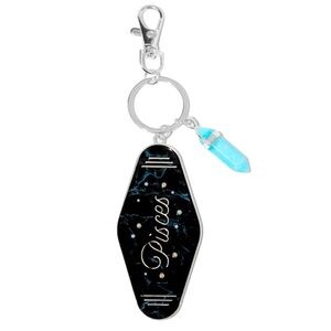 Retro Hotel Key Mystical Gem Zodiac Keychain - Pisces - NWT